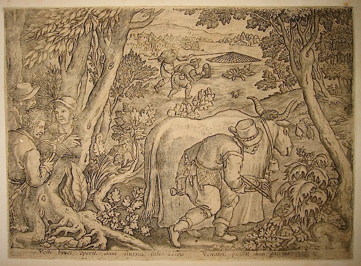 Valeggio Francesco  Veste boves operis, dum sturnus fallit edaces, Venator pisitat dum garrula ab ilice perdix 1675 Venezia 